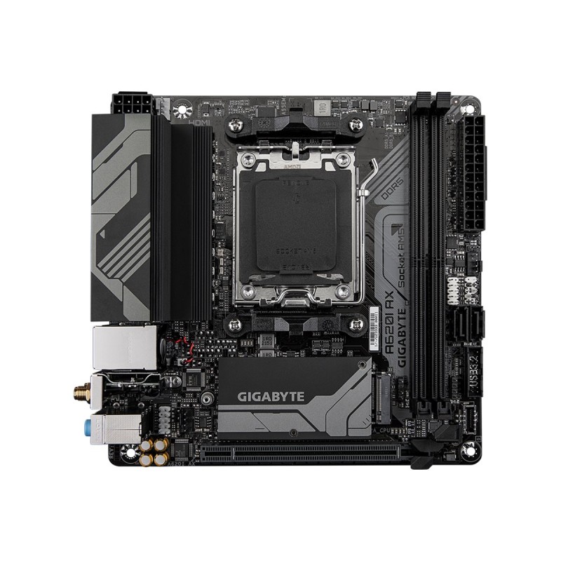 Gigabyte | A620I AX 1.0 | Processor family AMD | Processor socket AM5 | DDR5 DIMM | Supported hard disk drive interfaces SATA, M