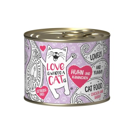 LOVE IS WHERE A CAT IS Chicken with rabbit - wet cat food - 200g