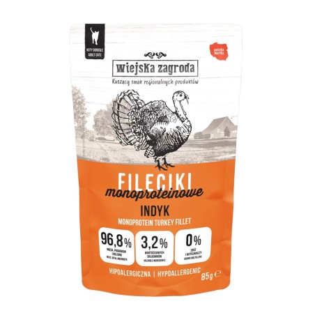 WIEJSKA ZAGRODA Monoprotein Turkey Fillets Wet food for cats 85 g
