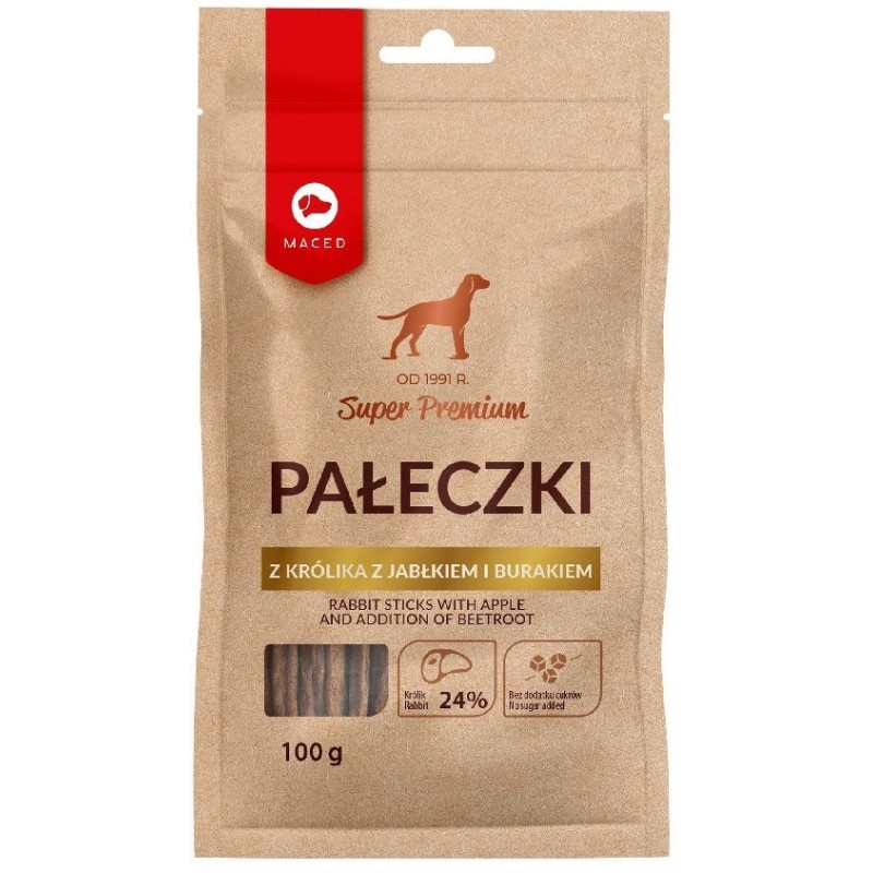 MACED šunų skanėstai su triušiena, obuoliais ir burokėliais, 100g