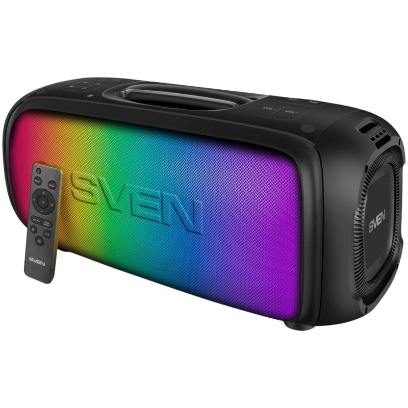 SVEN PS-860 party kolonėlė 100 W RMS, NFC, Bluetooth, FM, TWS, RGB pašv., USB/microSD, 5400 mAh, juoda