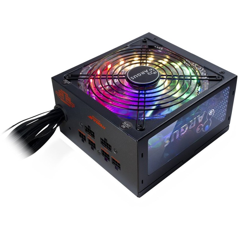 Power Supply INTER-TECH Argus RGB 750W CM, 80PLUS Gold, 140mm fan with 21 ultra bright LEDs,Switchable illumination, Acrylic gla