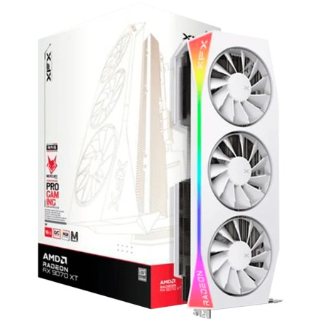 XFX Mercury AMD Radeon RX 9070XT OC White Magnetic Air Edition with RGB 16GB GDDR6 HDMI 3xDP, AMD RDNA 4