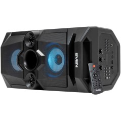 SVEN PS-655 2x25W LED display TWS FM radio AUX USB/SD-card support Lighting Microphone input (karaoke) Remote Control Built-in e