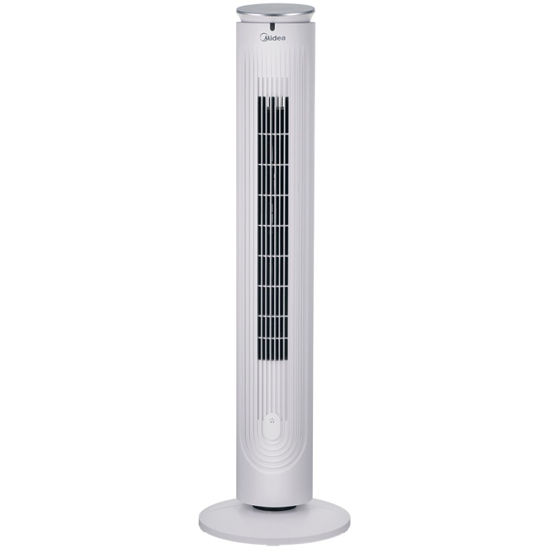 Midea FZ10-21ARBW bokštinis ventiliatorius 40W 5 greičių 3 režimai aromaterapija 9h laikmatis pultas baltas
