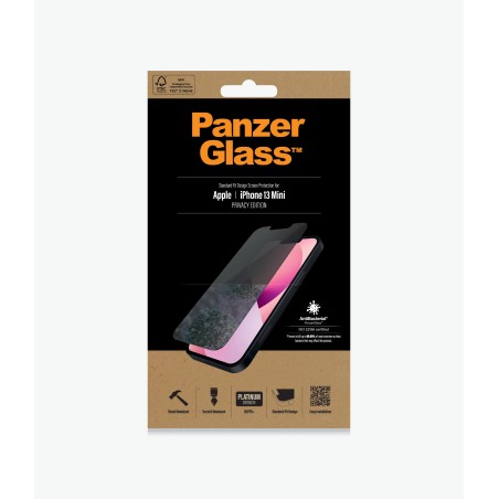 PanzerGlass | Apple | iPhone 13 Mini | Tempered glass | Black | Crystal clear Resistant to scratches and bacteria Shock absorbin