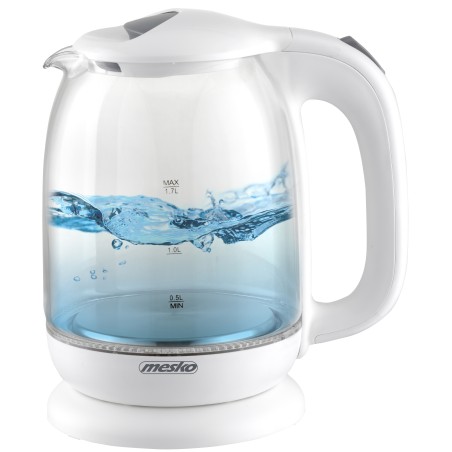 Mesko | Kettle | MS 1302w | Electric | 2200 W | 1.7 L | Glass | 360 rotational base | White