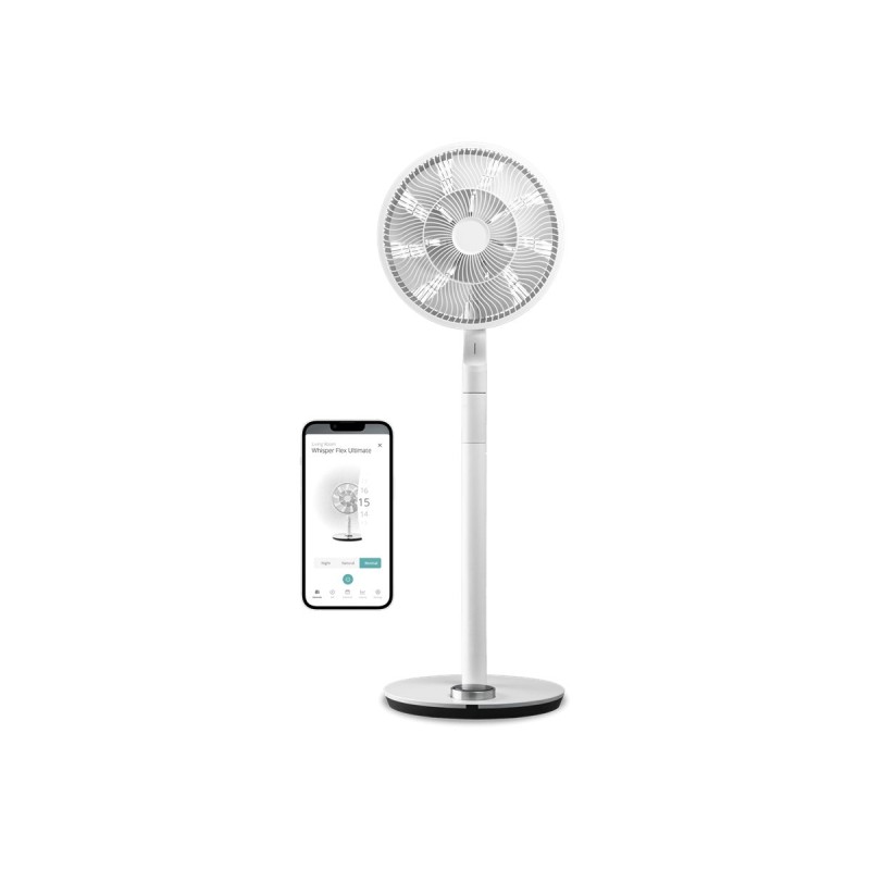 Duux | Fan | Whisper Flex Ultimate Smart | Stand Fan | White | Diameter 34 cm | Number of speeds 30 | Oscillation | 3-26 W | Rem