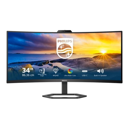 Philips | Monitor with Windows Hello Webcam | 34E1C5600HE/00 | 34 " | VA | 21:9 | 100 Hz | 4 ms | 3440 x 1440 pixels | 300 cd/m 