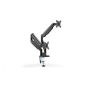 Digitus | Desk Mount | Universal Dual Monitor Mount with Gas Spring and Clamp Mount | Swivel, height adjustment, rotate | Black
