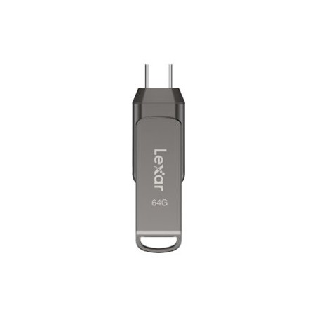 Lexar | 2-in-1 Flash Drive up to 130MB/s read | JumpDrive Dual Drive D400 | 64 GB | Type-C and Type-A USB 3.1 | Grey