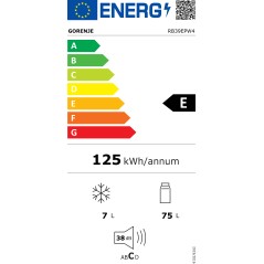 Gorenje Refrigerator | RB39EPW4 | Energy efficiency class E | Freestanding | Larder | Height 84.2 cm | 38 dB | White