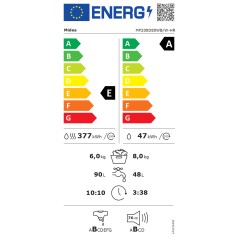 Midea Washing Machine with Dryer | MF200D80WB/W-HR | Energy efficiency class A/E | Front loading | Washing capacity 8 kg | 1400 