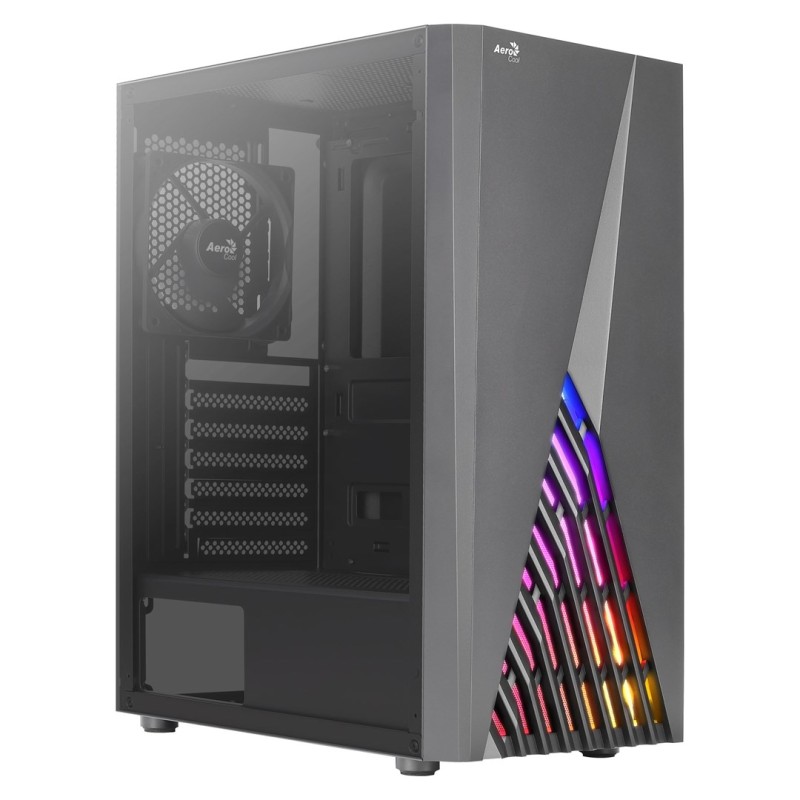 Aerocool DELTA ATX kompiuterio korpusas, RGB, šoninis langas, 12 cm ventiliatorius