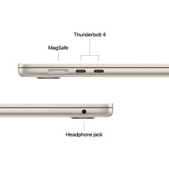 Apple MacBook | Air | Starlight | 15 " | IPS | 2880 x 1864 pixels | Apple M4 | 24 GB | Solid-state drive capacity 512 GB | Apple