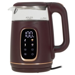 Adler Kettle with LED Display | AD 1305 | Electric | 2200 W | 1.7 L | Plastic | 360 rotational base | Burgundy