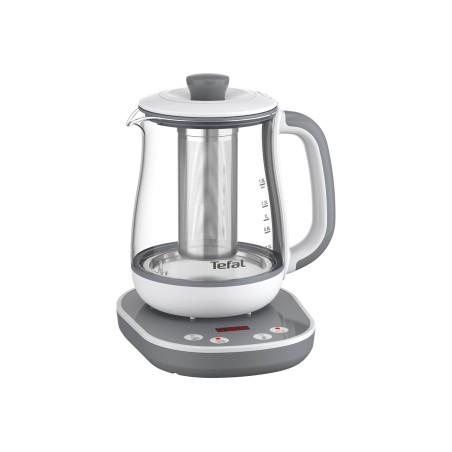 TEFAL Tastea Kettle | BJ551B10 | Tea Kettle | 1400 W | 1.5 L | Glass | 360 rotational base | Grey/White