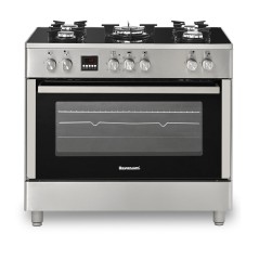 Ravanson KWGE-K90 Glass Inox gas-electric cooker