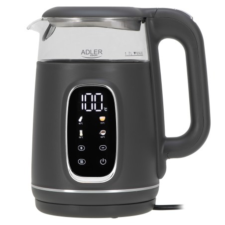 Adler Kettle with LED Display | AD 1305 | Electric | 2200 W | 1.7 L | Plastic | 360 rotational base | Grey