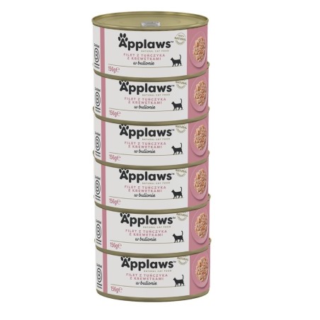 APPLAWS Tuna fillet with prawn in broth - wet cat food - 6x156g