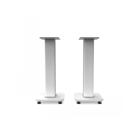 KANTO AUDIO 22" TALL FILLABLE SPEAKER STANDS WITH ISOLATION FEET - WHITE (PAIR)
