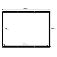 Maclean projection screen, 120", 240x180cm, 25mm 4:3 border, tension hooks, MC-169