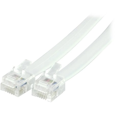 Deltaco DEL-159 RJ12 6P6C modulinis telefoninis kabelis 2 m baltas 

