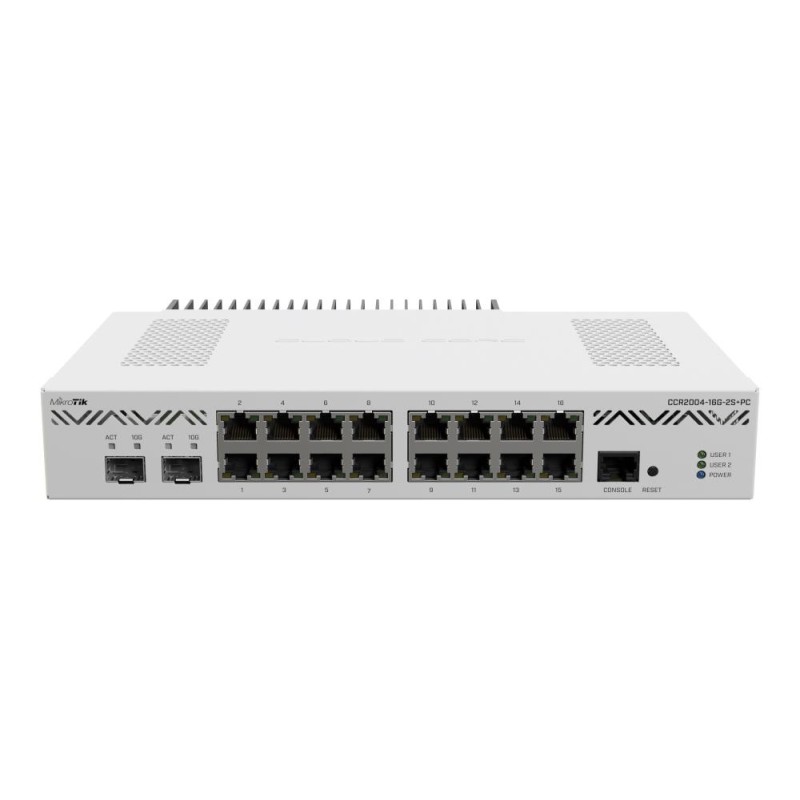 MikroTik CCR2004-16G-2S+PC maršrutizatorius – 1000M, 16 portų, 2 SFP+ lizdai MikroTik CCR2004-16G-2S+PC maršrutizatorius – 1000M, 16 portų, 2 SFP+ lizdai