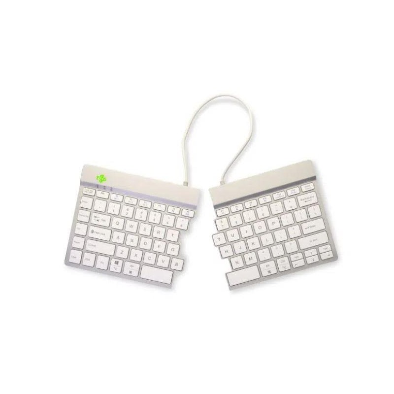 R-GO TOOLS Split RGOSBUKWLWH klaviatūra – belaidė, ergonomiška, balta